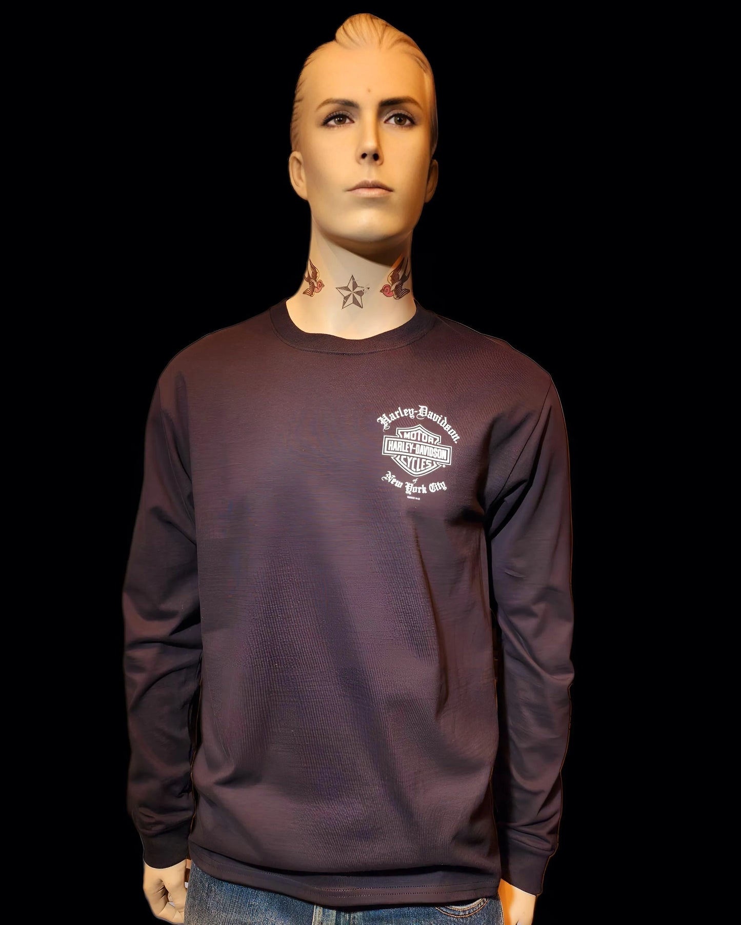 Harley Davidson Of NYC Men's Long Sleeve Dealer Old English T-shirt - Harley Davidson Of Nyc