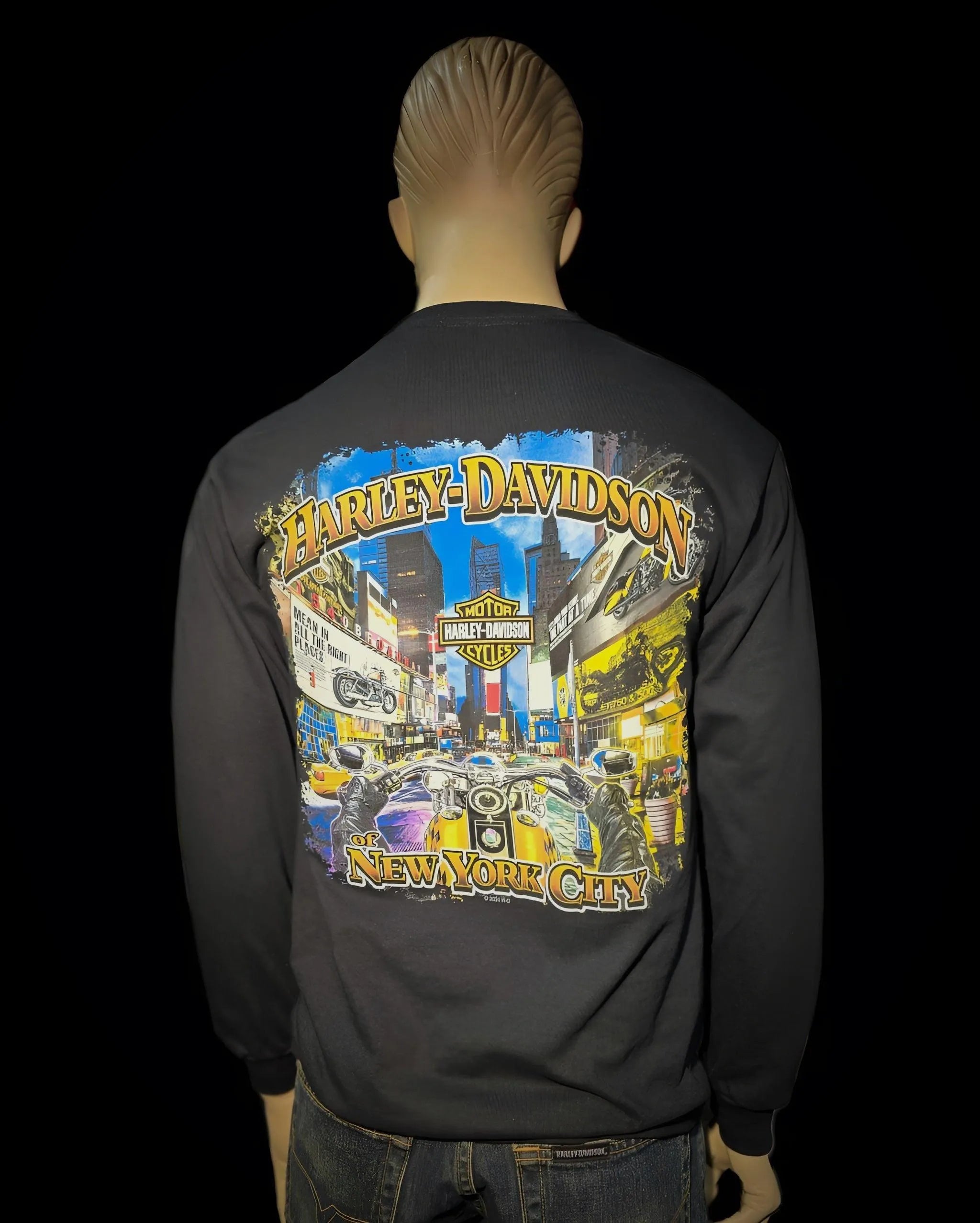 Harley Davidson Of NYC Men's Long Sleeve Dealer Time Square T-shirt