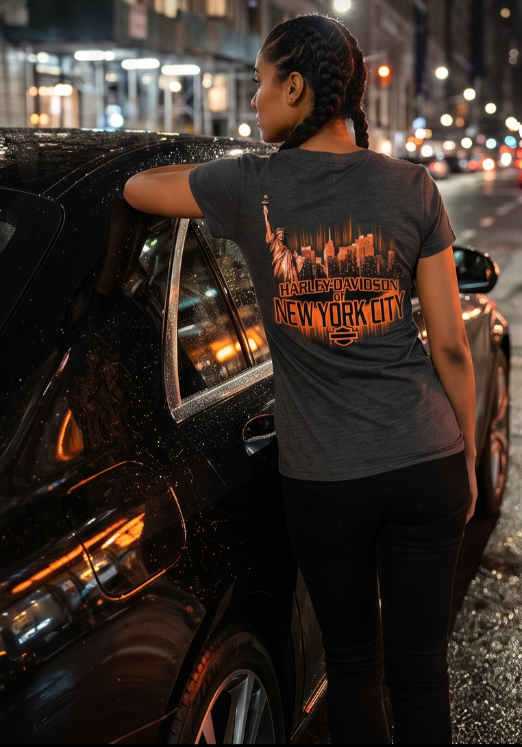 Harley Davidson Of Nyc Women's Reflections Skyline Tee RkStratman