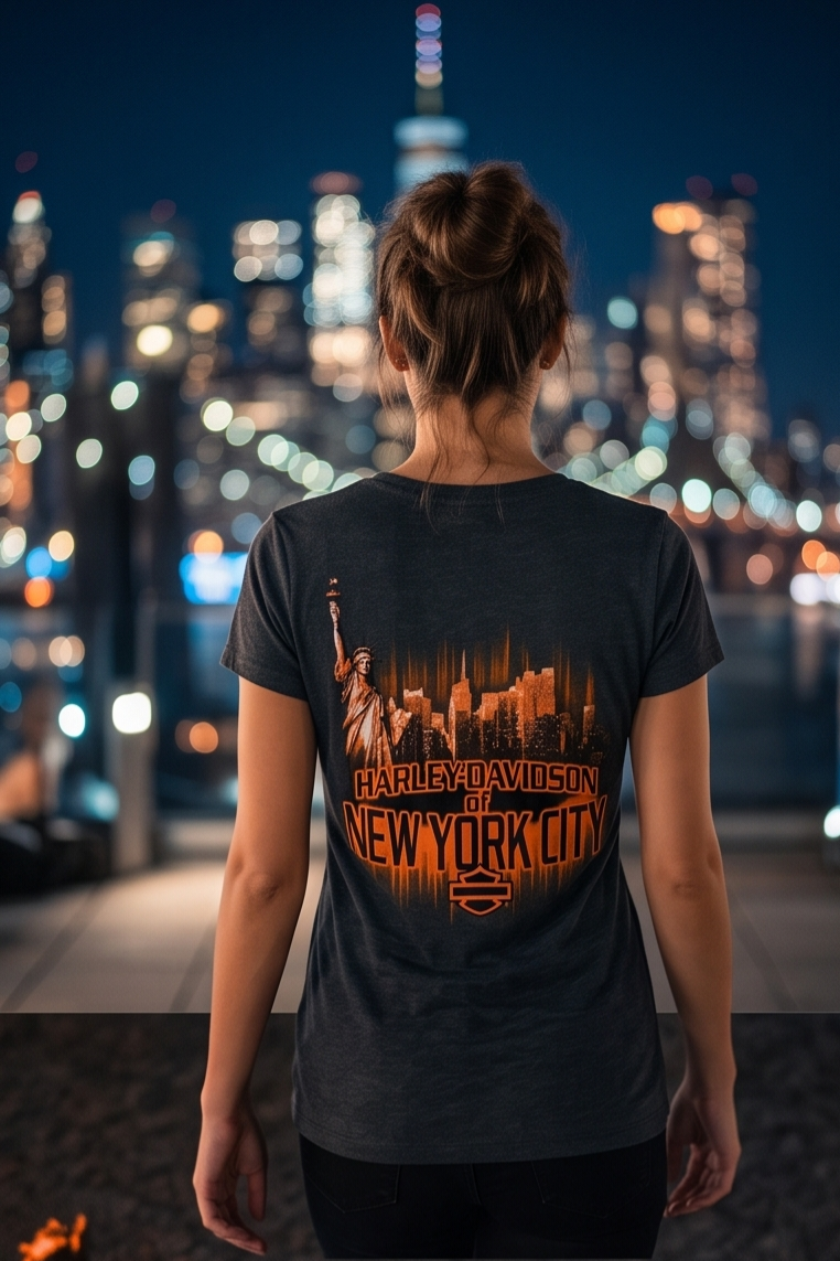 Harley Davidson Of Nyc Women's Reflections Skyline Tee RkStratman
