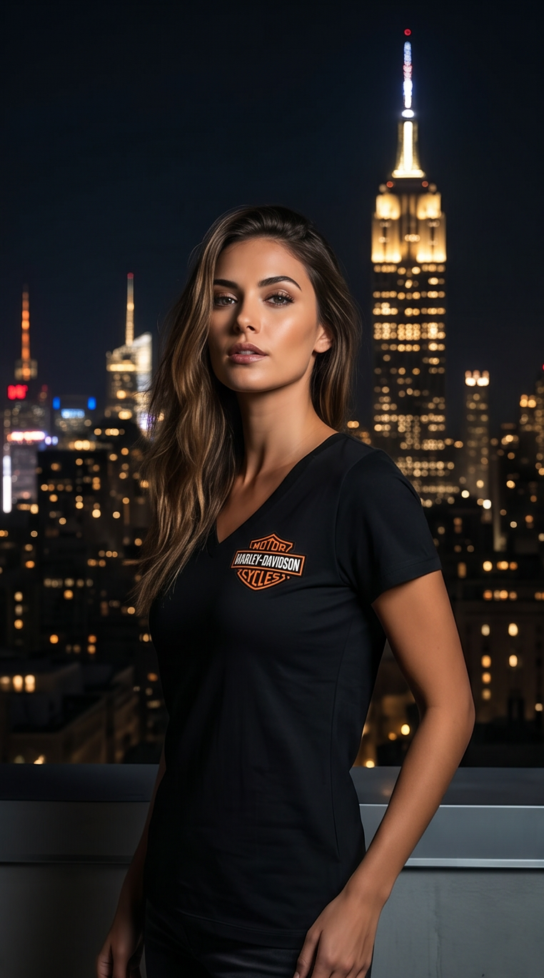 Harley Davidson Of Nyc Women's Reflections Skyline Tee RkStratman