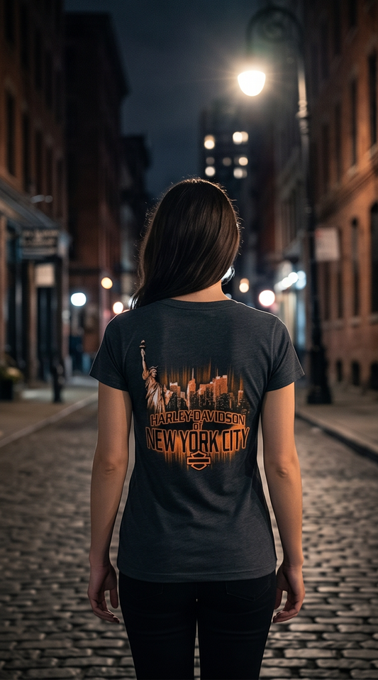 Harley Davidson Of Nyc Women's Reflections Skyline Tee RkStratman