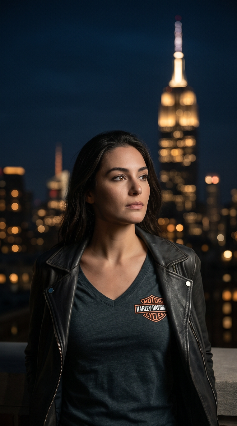 Harley Davidson Of Nyc Women's Reflections Skyline Tee RkStratman